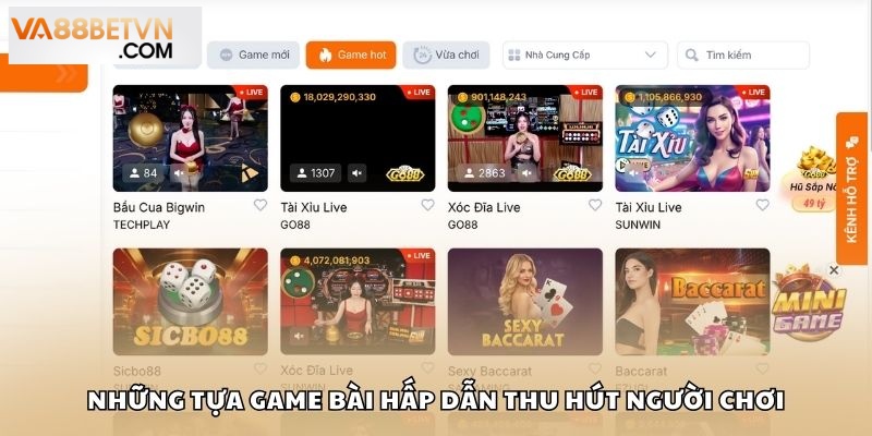 Tổng hợp các tựa game bài hấp dẫn thu hút người chơi